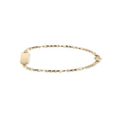 Pulsera Esclava de Oro 10K Estilo Fígaro 3x1 con Placa | Joyería Italiana