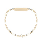 Pulsera Esclava de Oro 10K Estilo Fígaro 3x1 con Placa | Joyería Italiana