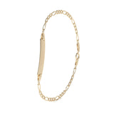 Pulsera Esclava de Oro 10K Estilo Fígaro 3x1 con Placa | Joyería Italiana