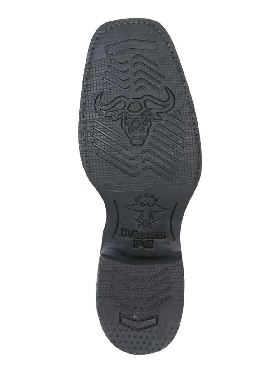 Bota Vaquera de Hombre El General Rodeo en Piel Crazy Color Negro 33305