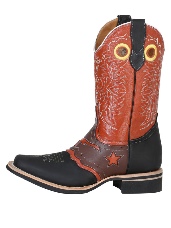 Bota Vaquera de Hombre El General Rodeo en Piel Crazy Color Negro 33305