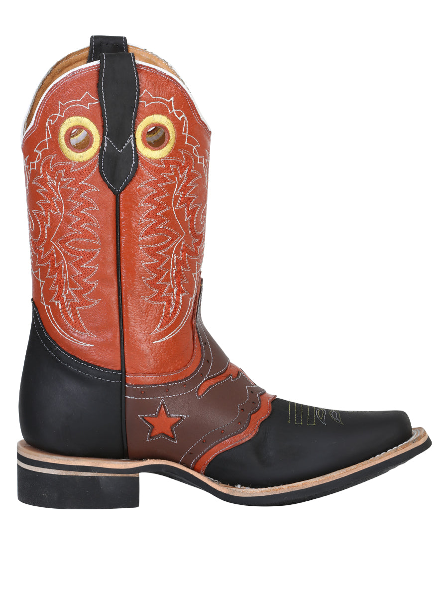 Bota Vaquera de Hombre El General Rodeo en Piel Crazy Color Negro 33305