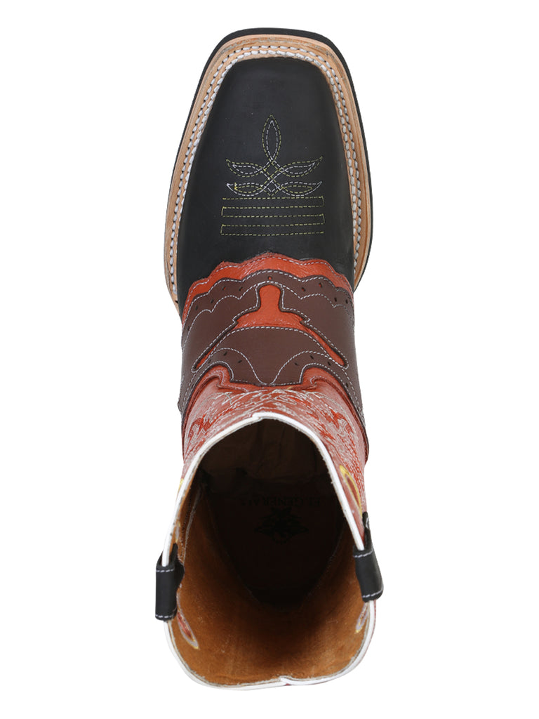 Bota Vaquera de Hombre El General Rodeo en Piel Crazy Color Negro 33305