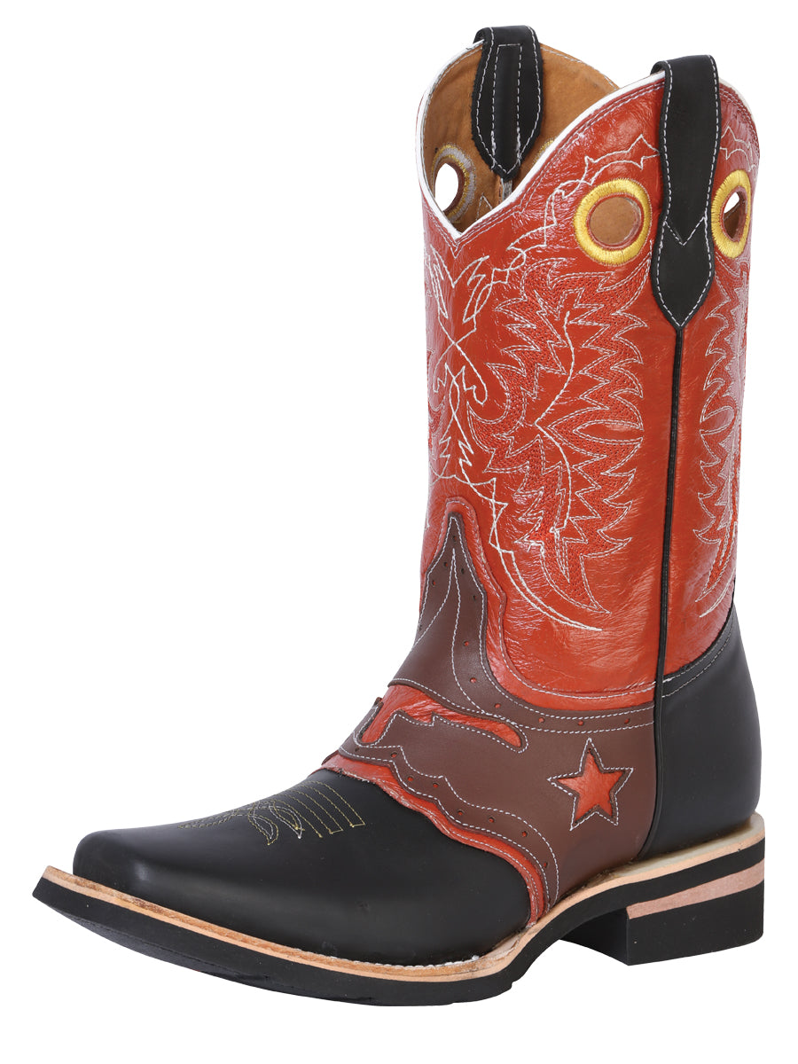 Bota Vaquera de Hombre El General Rodeo en Piel Crazy Color Negro 33305