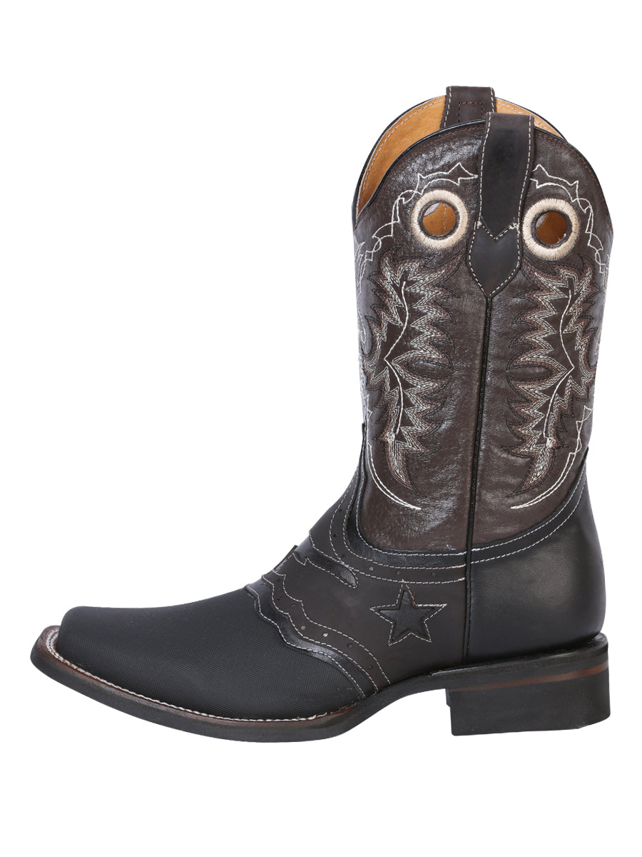 Bota Vaquera de Hombre El General Rodeo en Piel Color Negro 33308