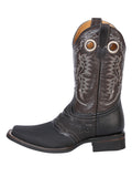 Bota Vaquera Rodeo Hombre El General Piel Keblar Negro - Modelo 33308