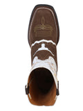 Bota Vaquera Rodeo Hombre El General Piel Crazy Bovino Camel - Modelo 33313