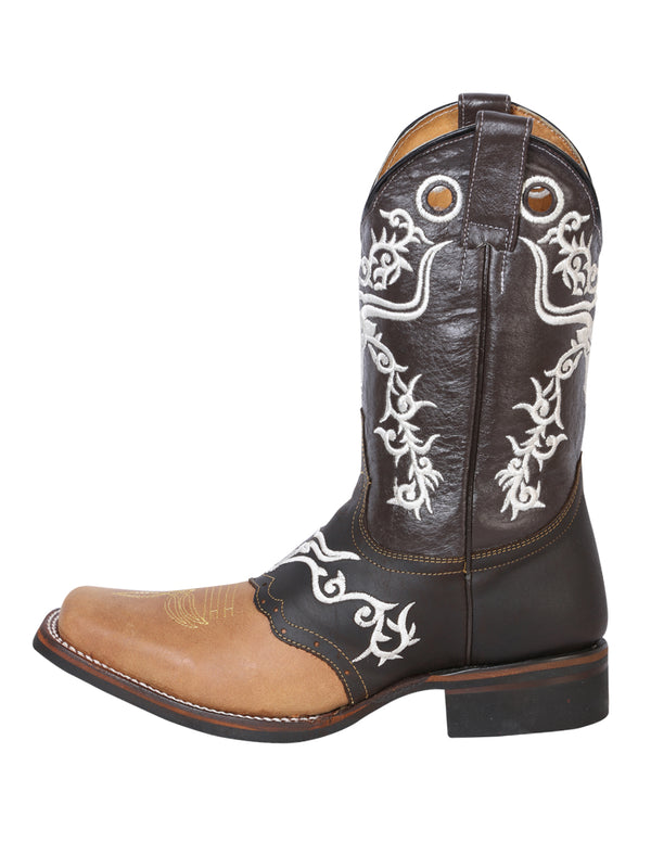Bota Vaquera de Hombre El General Rodeo en Piel Crazy Color Miel/Café 33316