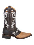 Bota Vaquera Rodeo Hombre El General Piel Crazy Bovino Miel/Café - Modelo 33316