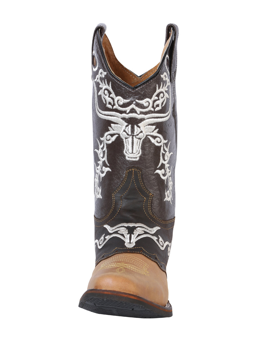 Bota Vaquera de Hombre El General Rodeo en Piel Crazy Color Miel/Café 33316