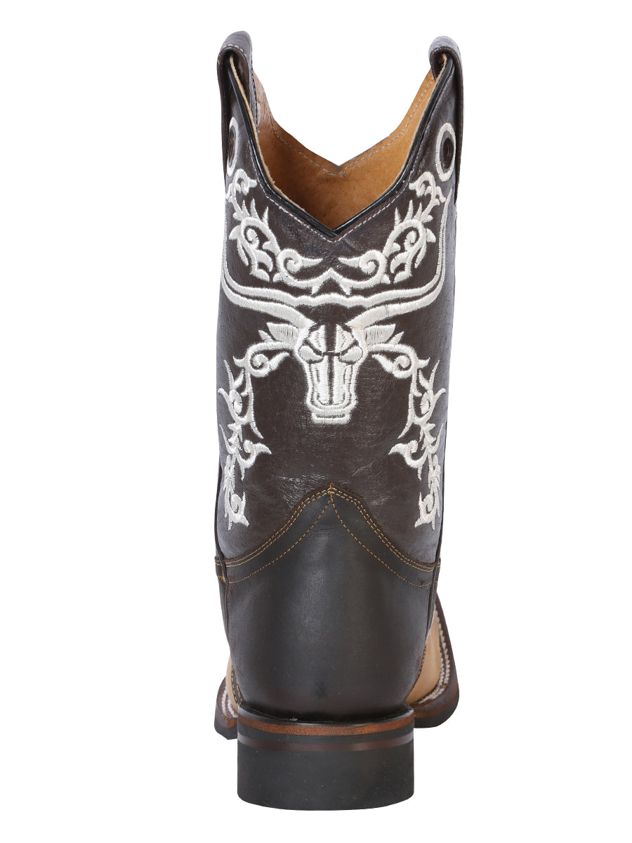 Bota Vaquera de Hombre El General Rodeo en Piel Crazy Color Miel/Café 33316
