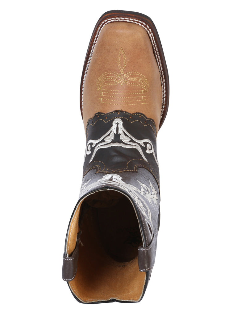 Bota Vaquera de Hombre El General Rodeo en Piel Crazy Color Miel/Café 33316