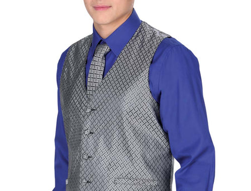Vestido de Hombre El General SS15-JS5 Artesanal en 100% Poliéster Color Plata 34153