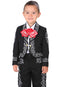 TRAJE CHARRO EL GENERAL CSK-1 100% POLYESTER BLACK/ WHITE/ RED 34262