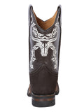 Bota Vaquera Rodeo Hombre El General Piel Crazy Bovino Camel/Chocolate - Modelo 34311