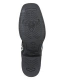 Bota Vaquera Rodeo Hombre El General Piel Crazy Bovino Negro - Modelo 34313