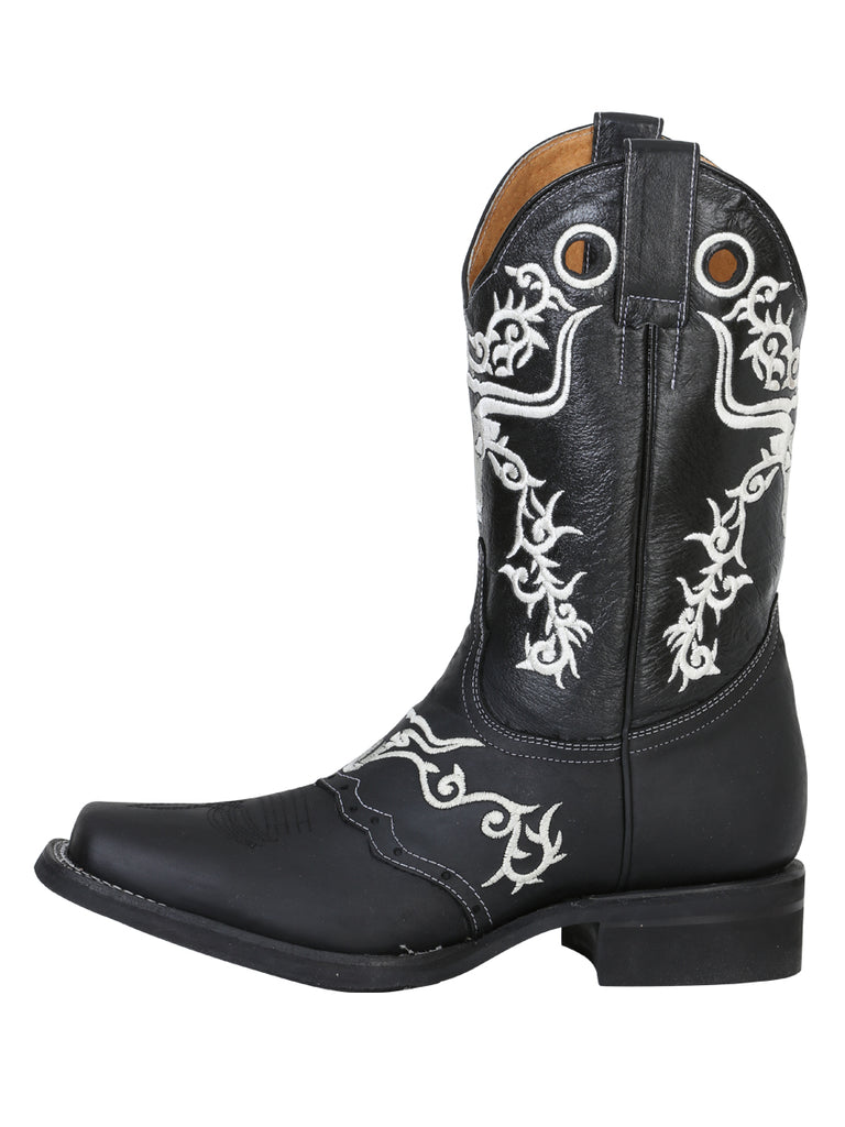 Bota Vaquera de Hombre El General Rodeo en Piel Crazy Color Negro 34313
