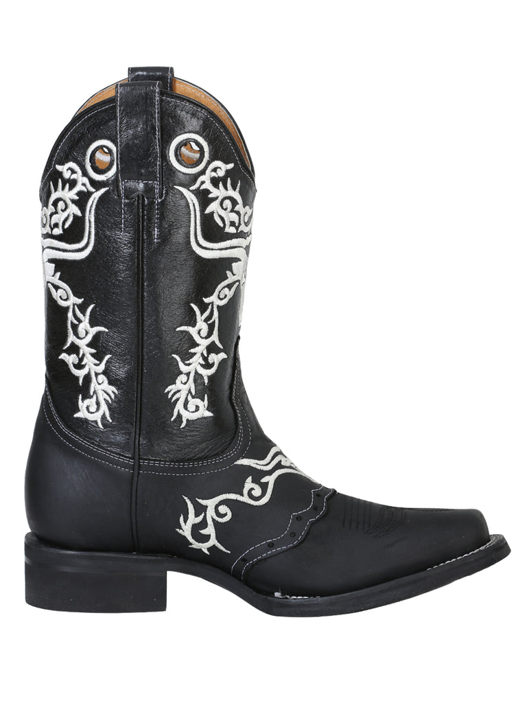 Bota Vaquera de Hombre El General Rodeo en Piel Crazy Color Negro 34313