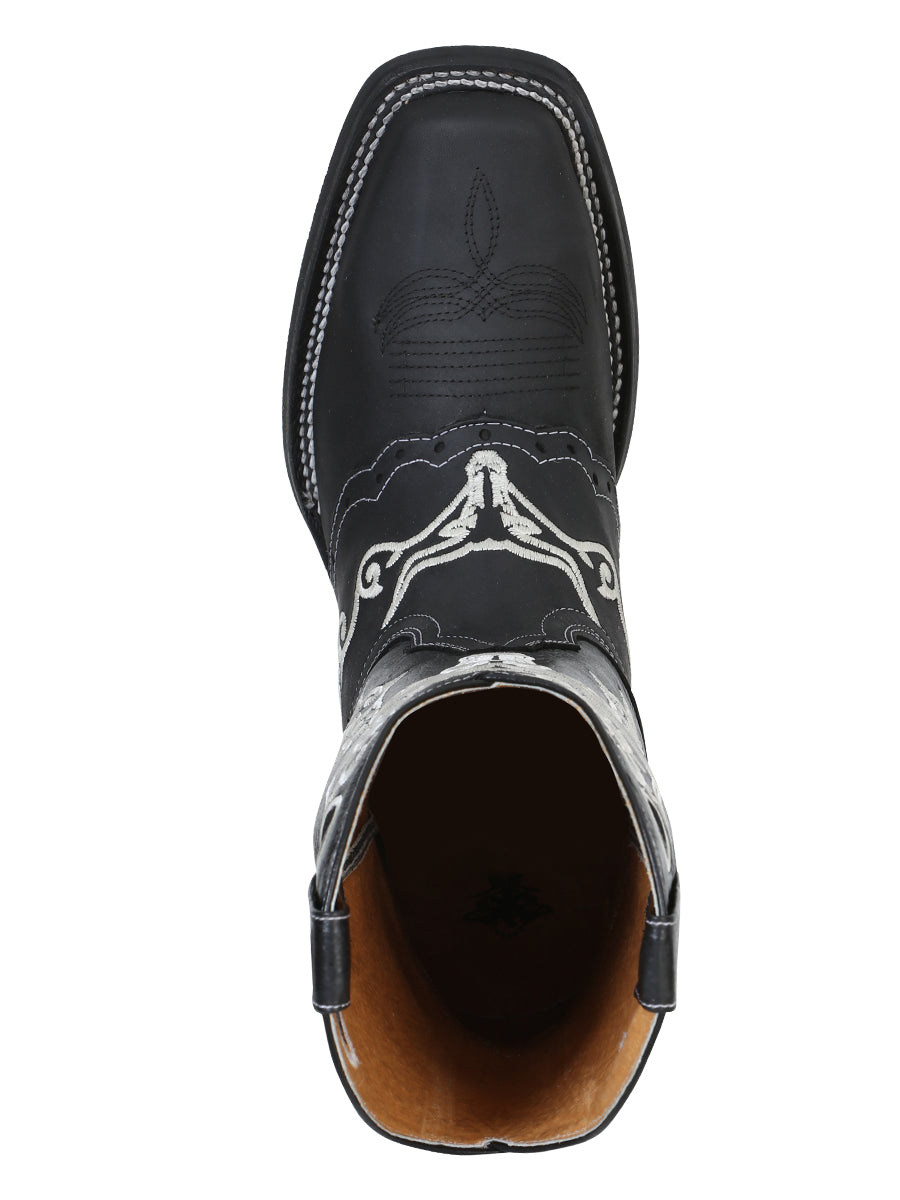 Bota Vaquera de Hombre El General Rodeo en Piel Crazy Color Negro 34313