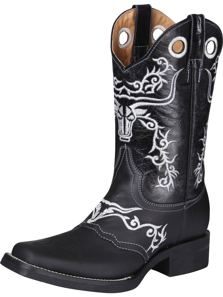 Bota Vaquera de Hombre El General Rodeo en Piel Crazy Color Negro 34313