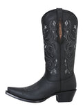 Bota Vaquera Mujer El General Edición Limitada Piel Crazy Bovino Negro - Modelo 34514
