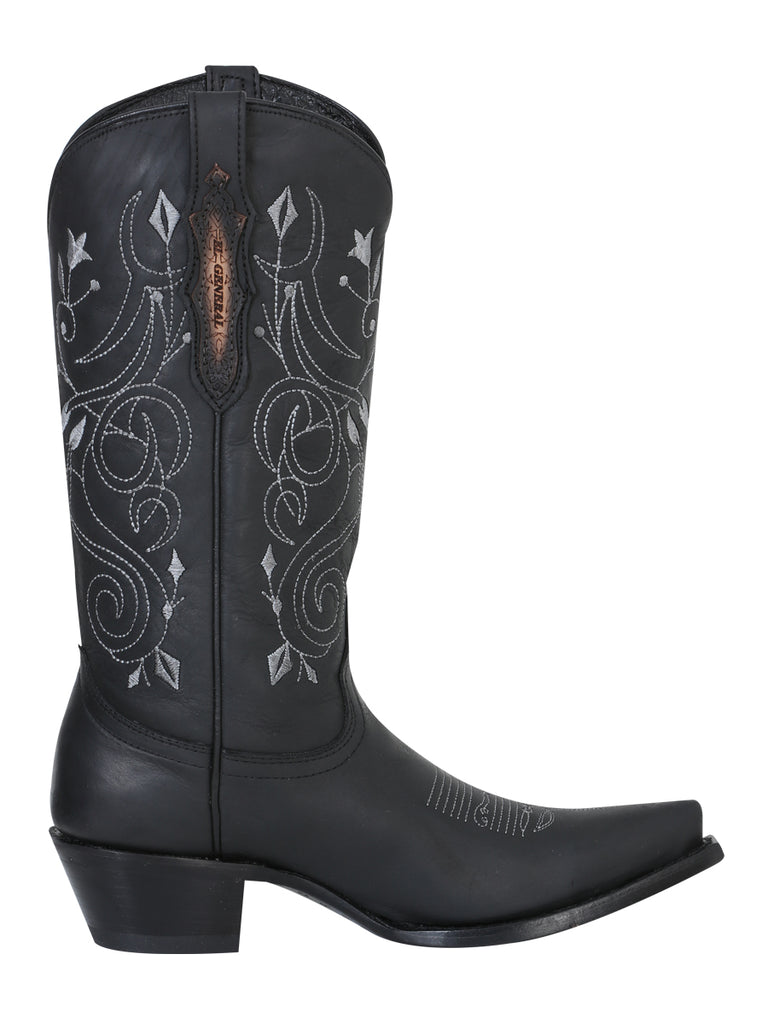 Bota Vaquera de Mujer El General en Piel Crazy Color Negro 34514