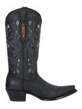 Bota Vaquera Mujer El General Edición Limitada Piel Crazy Bovino Negro - Modelo 34514