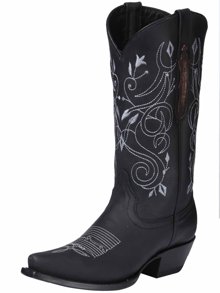 Bota Vaquera Mujer El General Edición Limitada Piel Crazy Bovino Negro - Modelo 34514