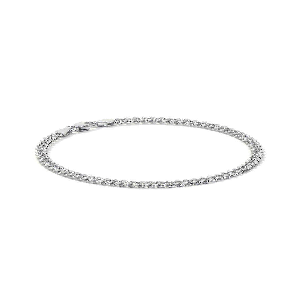 Pulsera De Plata 925 Barbarada 18cm Calibre 3.2mm Italiana