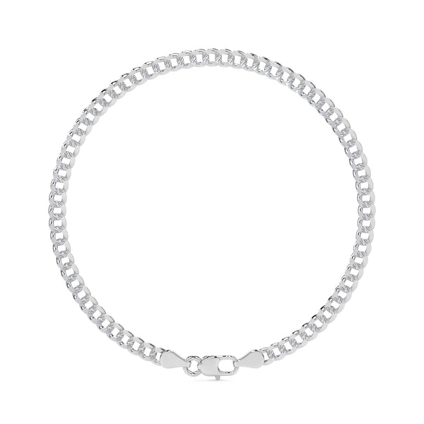 Pulsera De Plata 925 Barbarada 18cm Calibre 3.2mm Italiana