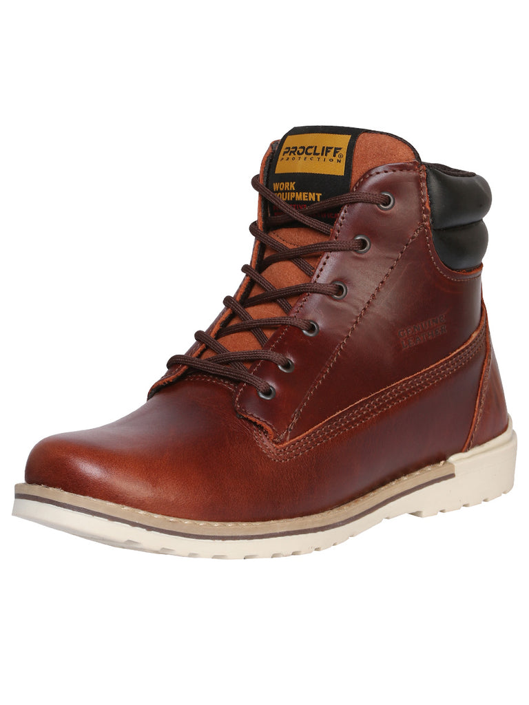 Bota de Mujer El General Trabajo en Piel Color Vino 35201