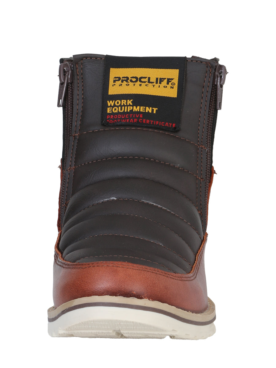 Bota de Mujer El General Trabajo en Piel Color Vino 35205