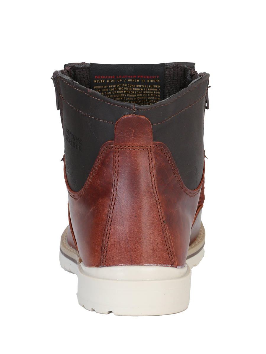 Bota de Mujer El General Trabajo en Piel Color Vino 35205