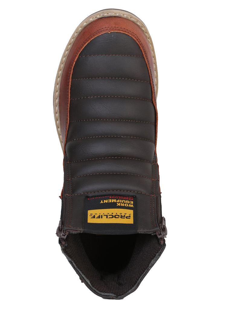 Bota de Mujer El General Trabajo en Piel Color Vino 35205