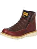 Bota de Mujer El General Trabajo en Piel Color Vino 35205
