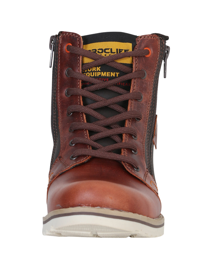 Bota de Mujer El General Trabajo en Piel Color Vino 35209