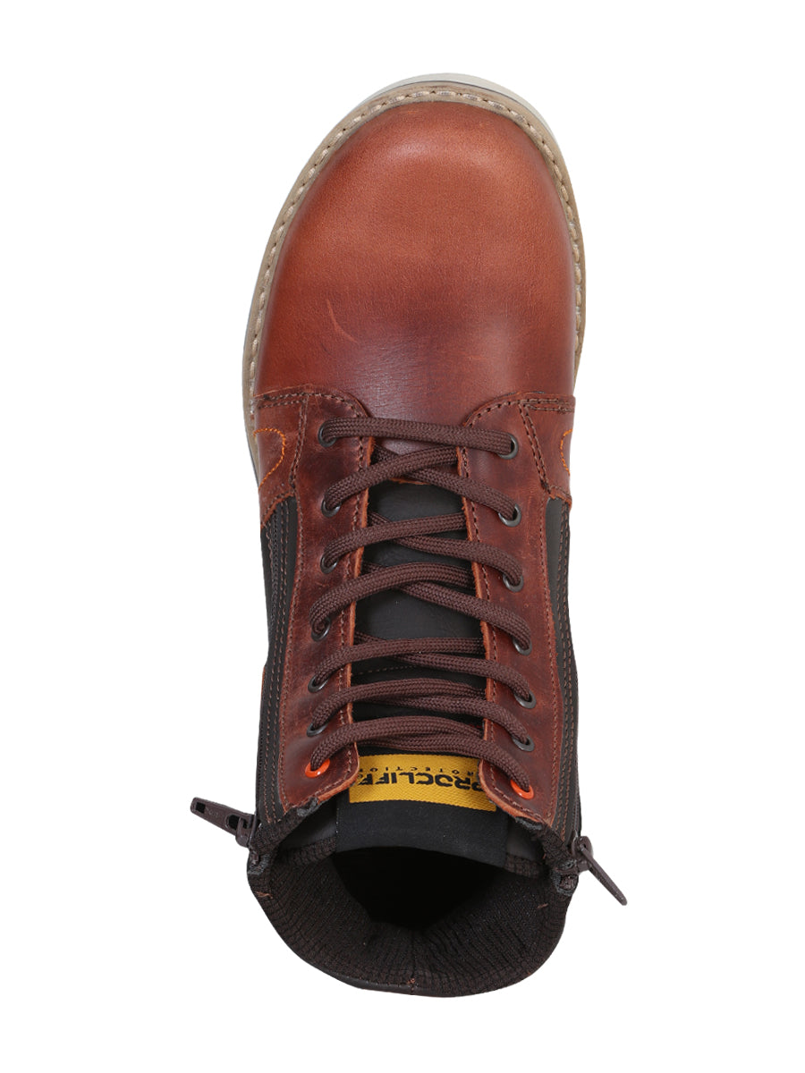 Bota de Mujer El General Trabajo en Piel Color Vino 35209