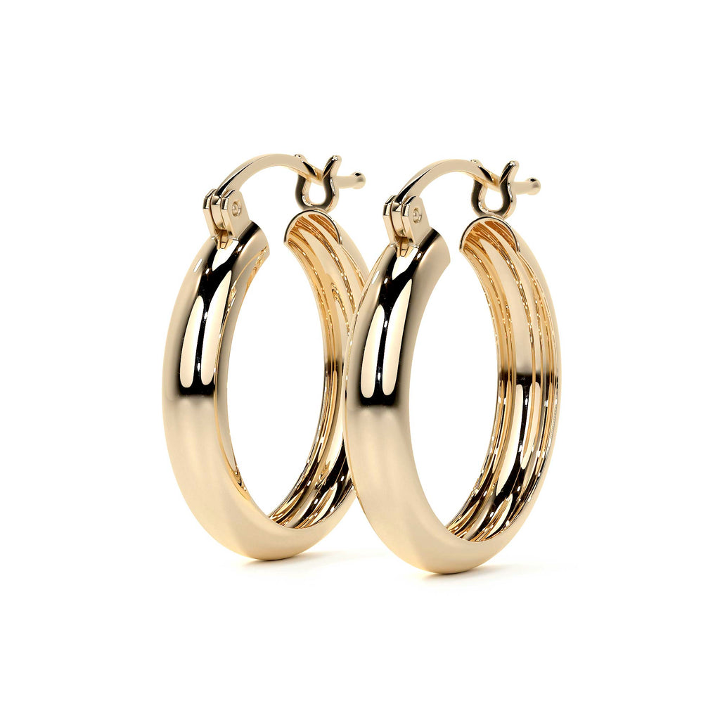 Arracada Bangle De Oro De 10k Lisa De 4mm de Ancho