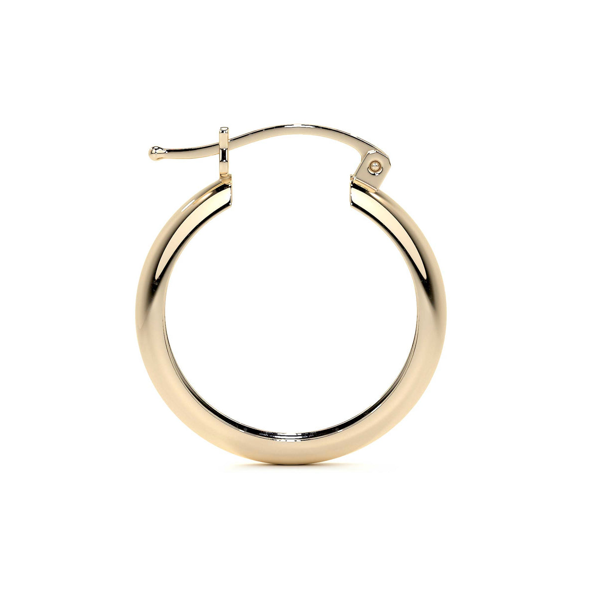 Arracada De Oro De 10k Lisa De 20 mm