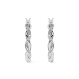 Arete Arracada Diamantada con tubos torcidos De Plata Ley 925 Para Mujer