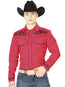 el General Bordado Vaquero Camisa Rojo/negro 40989