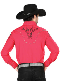 el General Bordado Vaquero Camisa Rojo/negro 40992