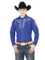 el General Bordado Vaquero Camisa Royal Azul/Blanco 40993