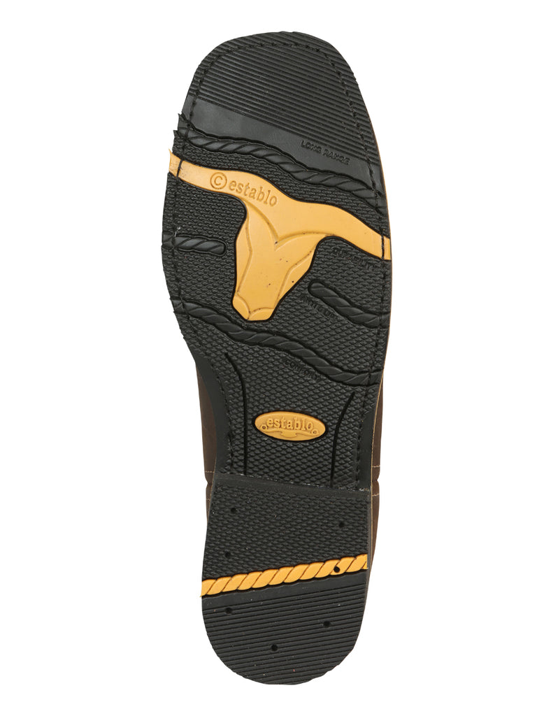 Establo Caballero Rodeo Bota - Loco Piel Beige con Punta de Acero 41544