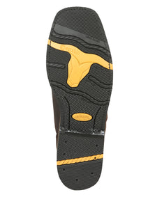 Establo Caballero Rodeo Bota - Loco Piel Chocolate con Punta de Acero 41545