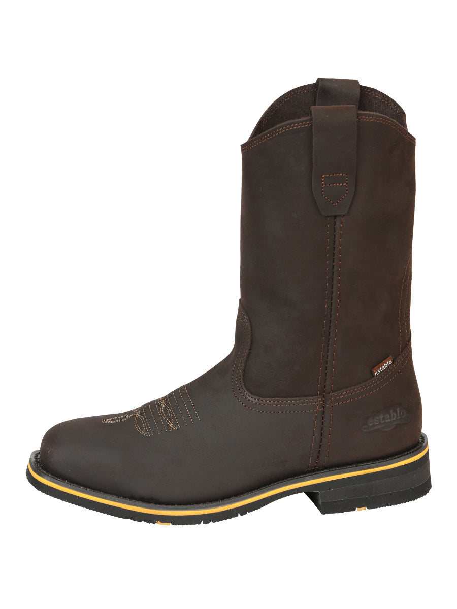 Establo Caballero Rodeo Bota - Loco Piel Chocolate con Punta de Acero 41545