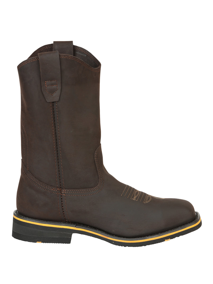 Establo Caballero Rodeo Bota - Loco Piel Chocolate con Punta de Acero 41545