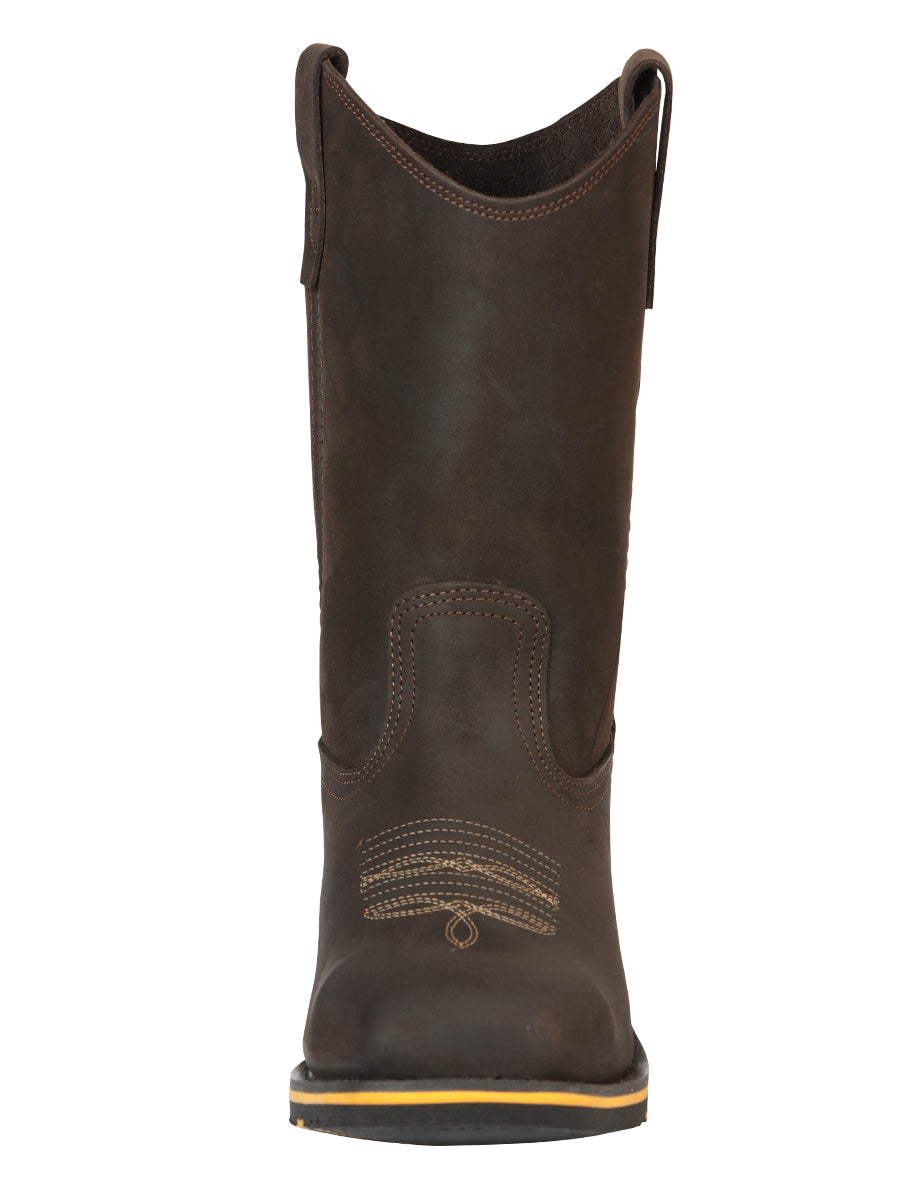 Establo Caballero Rodeo Bota - Loco Piel Chocolate con Punta de Acero 41545