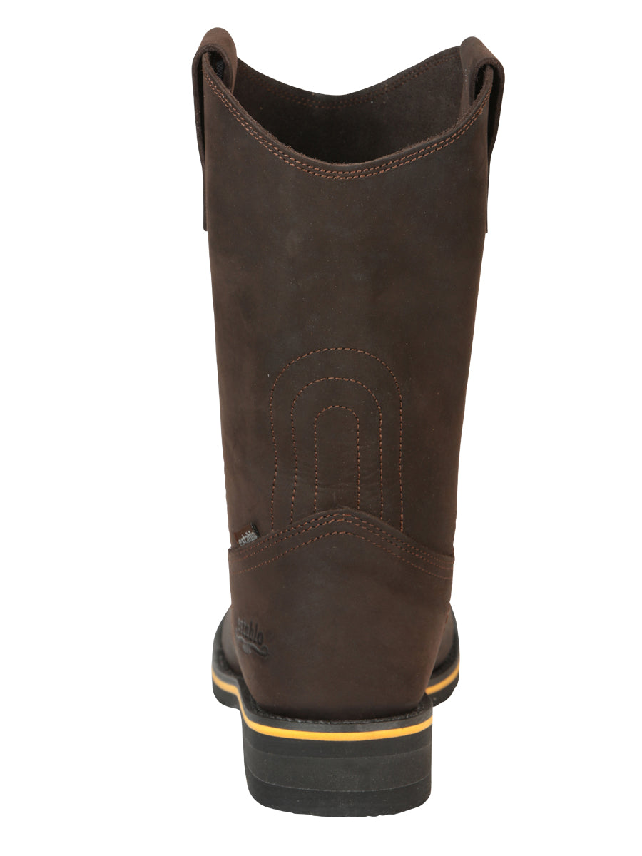 Establo Caballero Rodeo Bota - Loco Piel Chocolate con Punta de Acero 41545