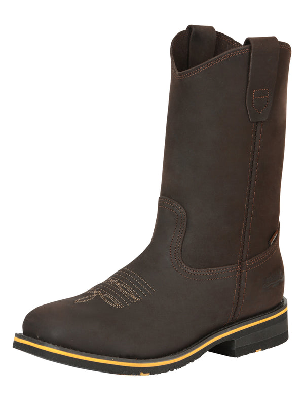 Botín Vaquero de Hombre El General Rodeo Trabajo en Piel Crazy Color Chocolate 41545